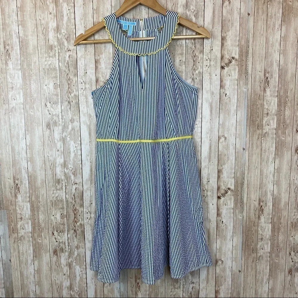 Draper James Seersucker Payton Sleeveless Dress Size 4 - Picture 3 of 14